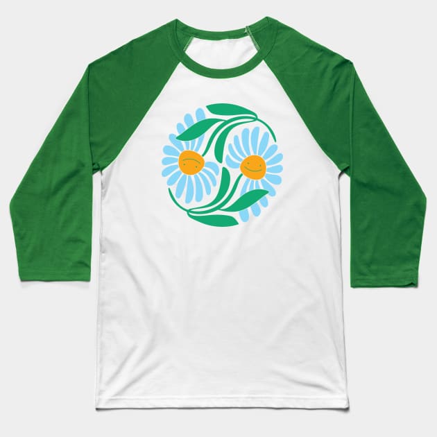 Flower Friends Baseball T-Shirt by Elizabeth Olwen
